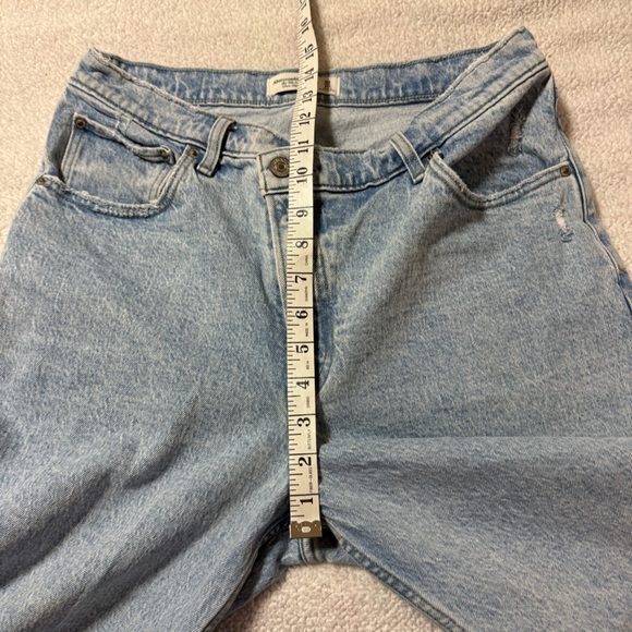 Abercrombie 90s Straight Ultra High Rise Jeans Criss Cross Waist Light Blue A&F - Picture 8 of 15